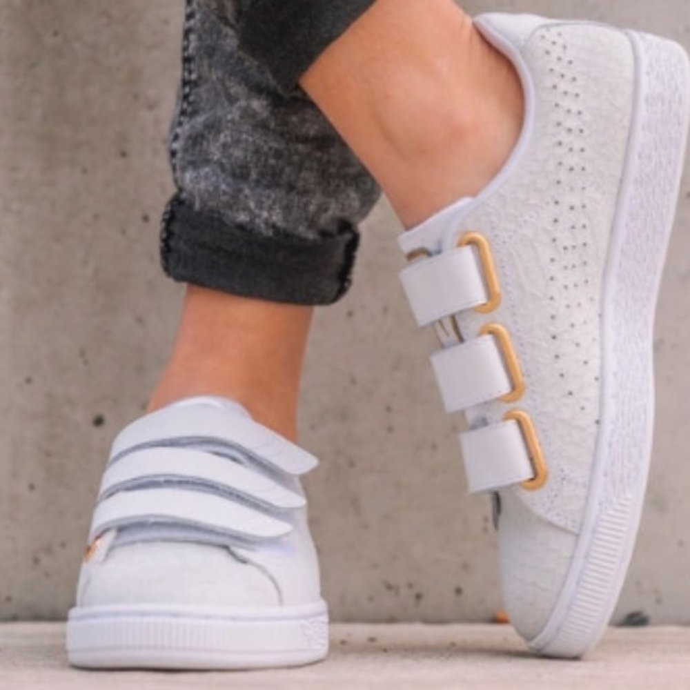 Puma Basket Strap Exotic Skin Low Top Sneakers